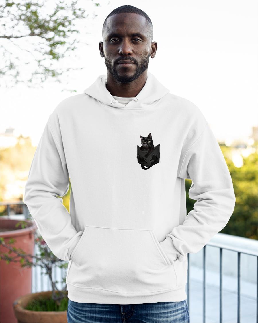 Black Cat In Pocket Hoodie