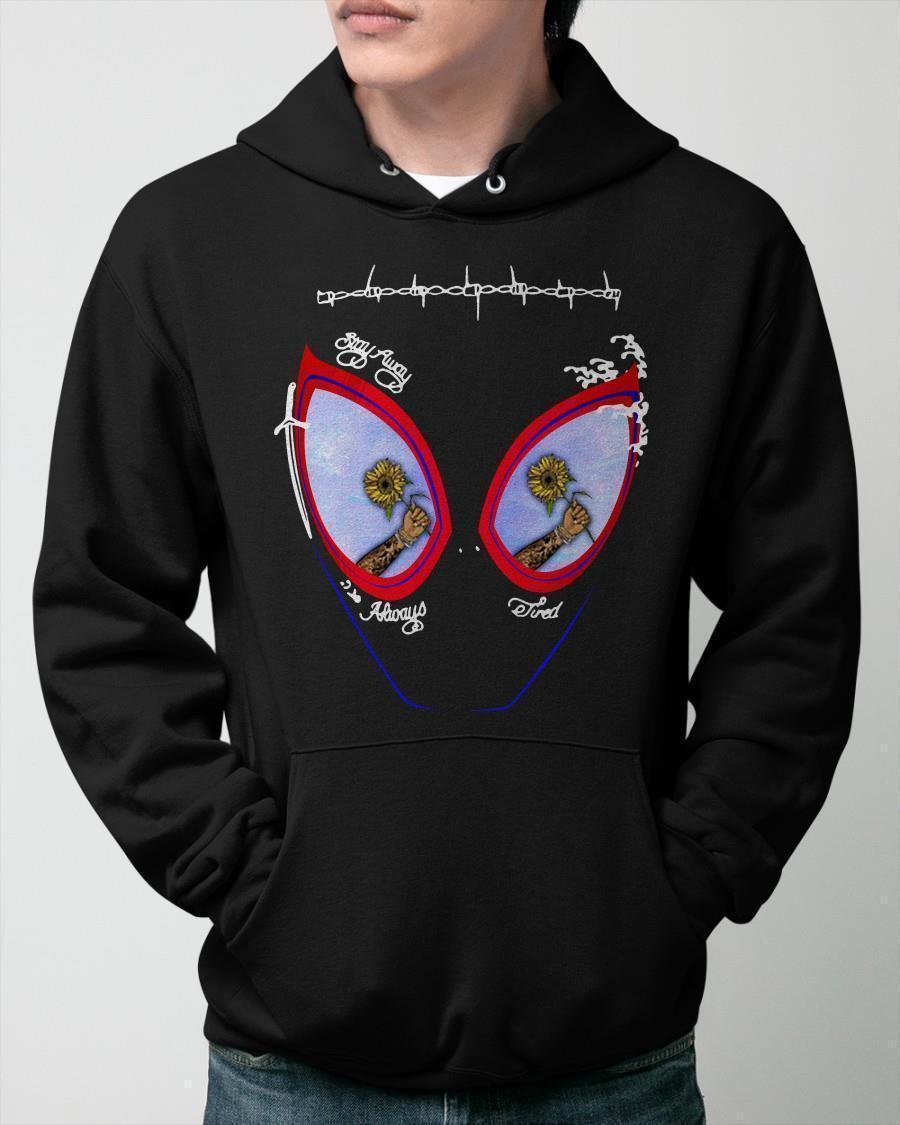 Post Malone Face Painting Stay Away Always Tired Hoodie