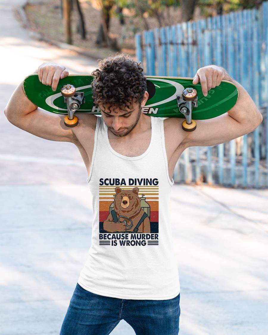 Vintage Bear Scuba Diving Because Murder Is Wrong Shirt
