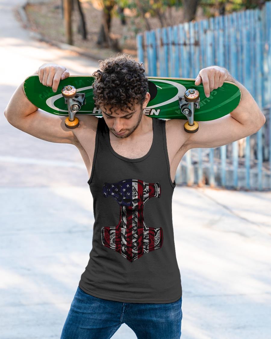 Viking Mjölnir American Flag Shirt