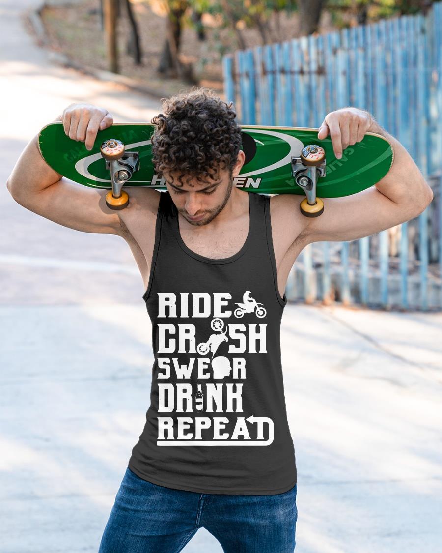 Motocross Ride Crash Swear Drink Repeat Shirt