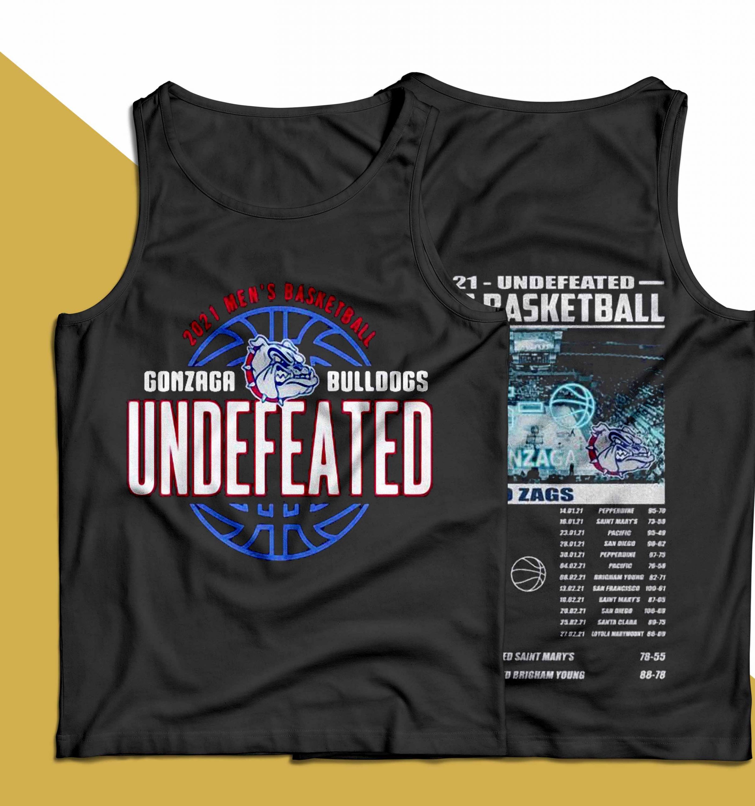2021 Men's Basketball Gonzaga Bulldogs Undefeated Shirt