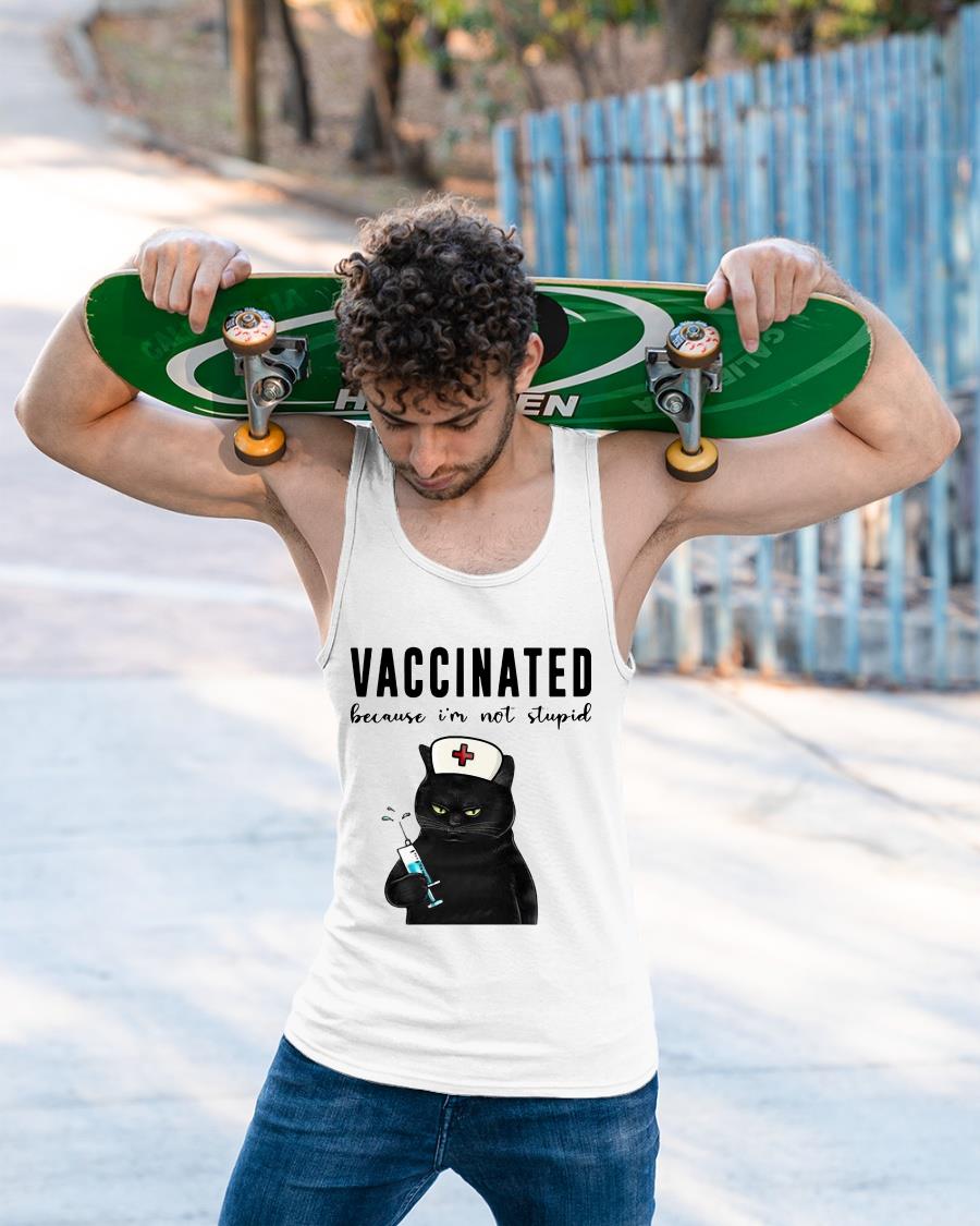 Nurse Black Cat Vaccinated Because I’m Not Stupid Shirt