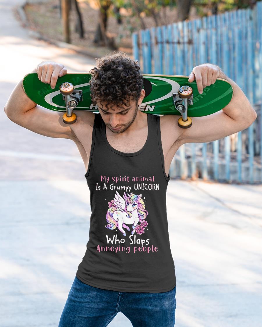 My Spirit Animal Is A Grumpy Unicorn Who Slaps Annoying People Shirt