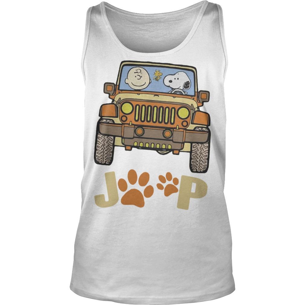 Jeep Paw Dog Charlie Brown And Snoopy Tank Top