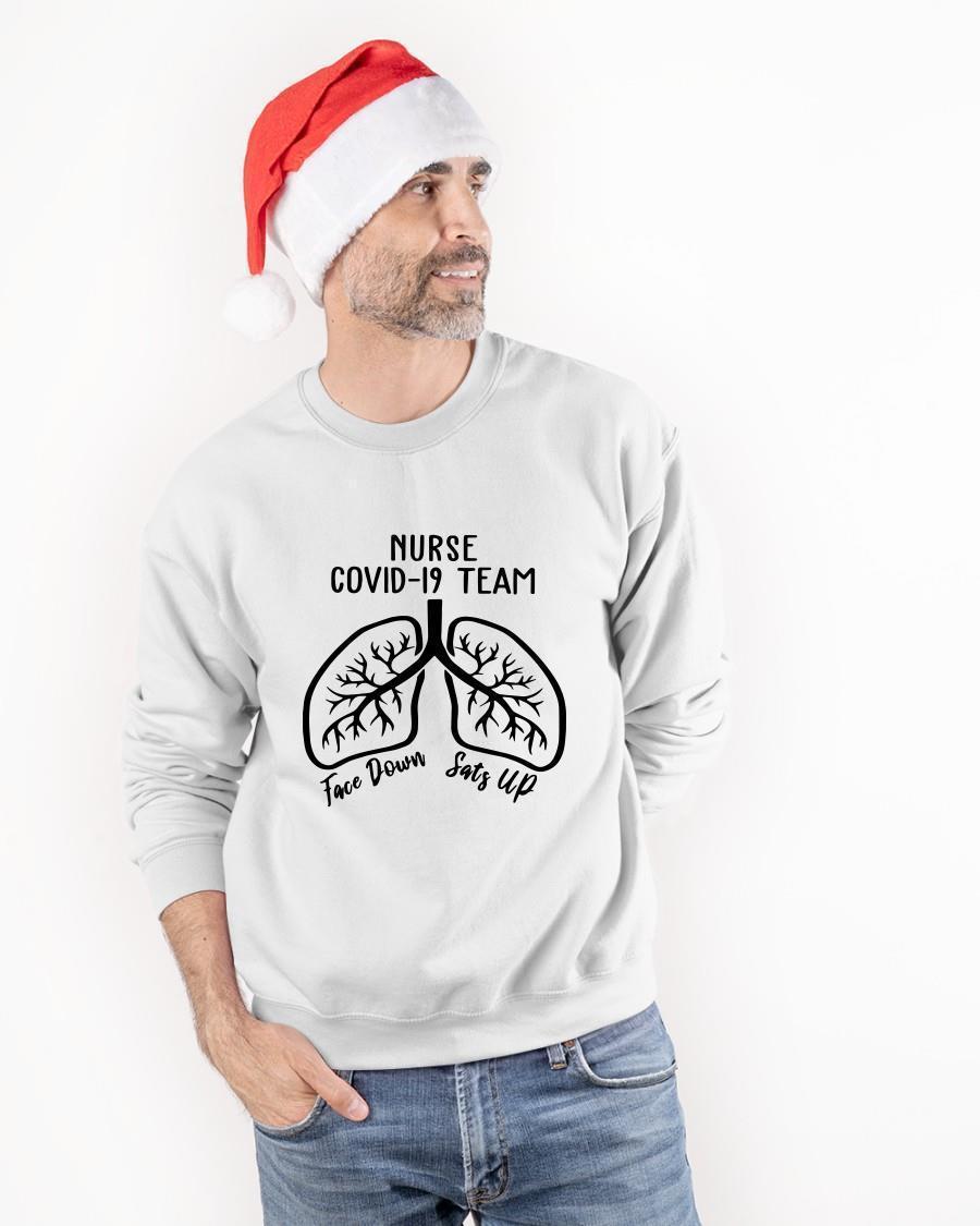 Nurse Covid 19 Team Face Down Sats Up Sweater
