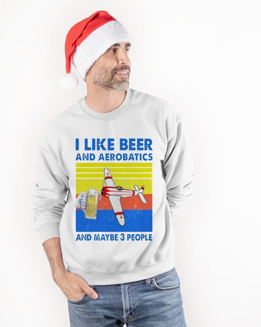 Vintage I Like Beer And Aerobatics And Maybe 3 People Sweater
