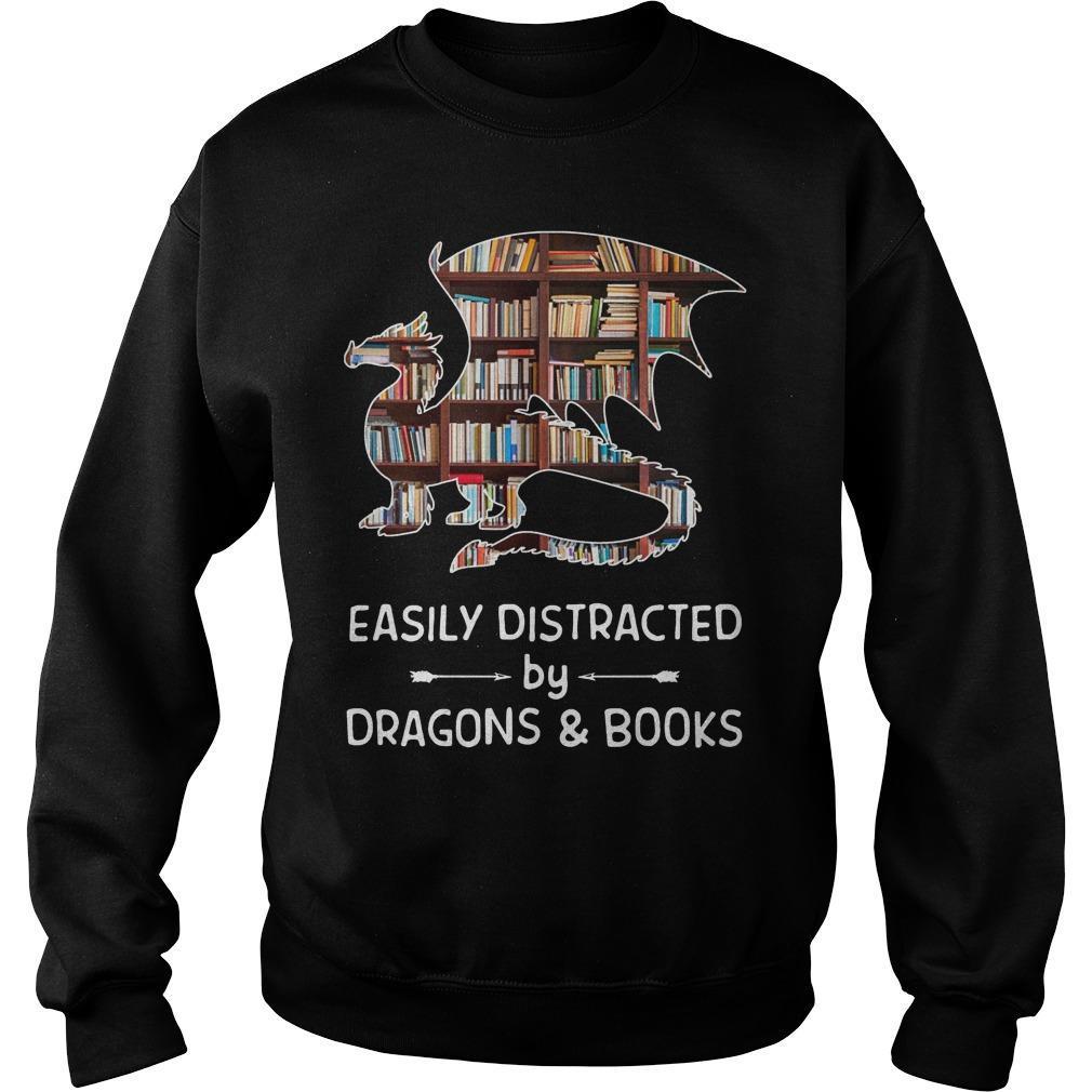 Easily Distracted By Dragons And Books Sweater