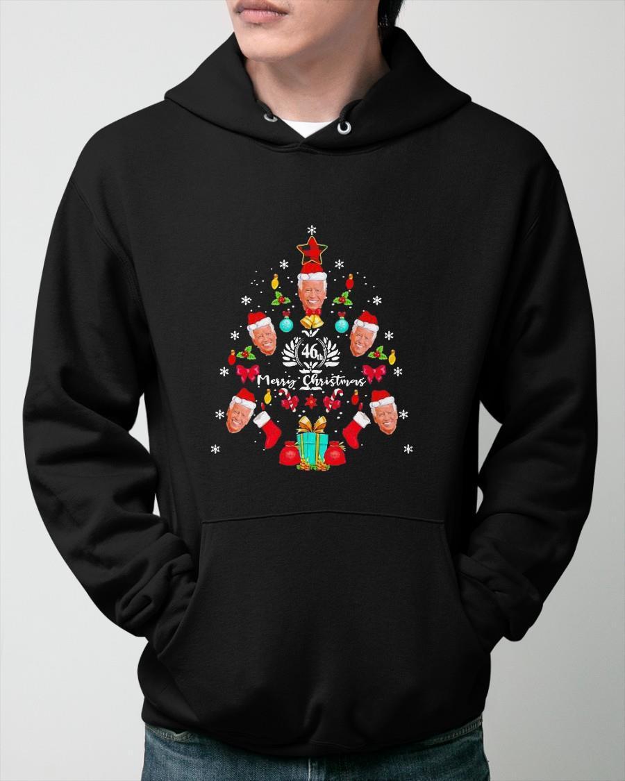 Joe Biden Christmas Tree 46th Merry Christmas Hoodie