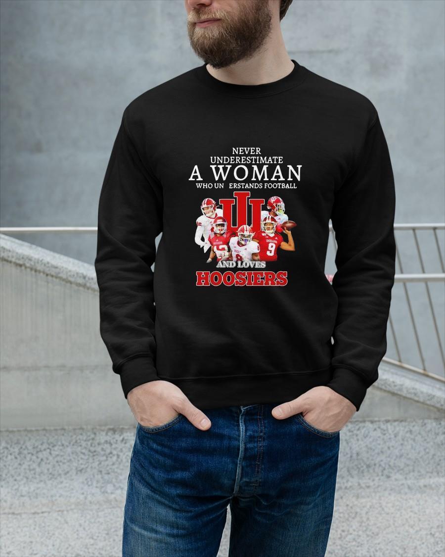 Never Underestimate A Woman Who Understands Football And Loves Hoosiers Sweater