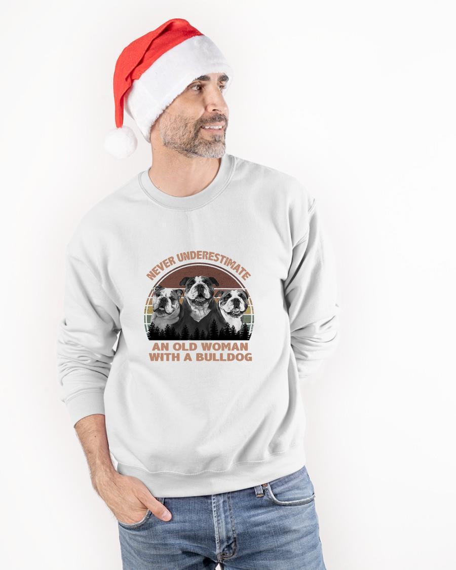 Vintage Never Underestimate An Old Woman With A Bulldog Sweater