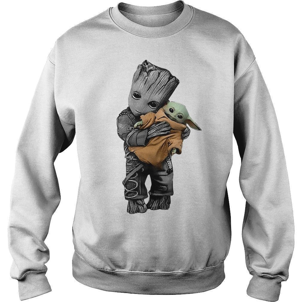Baby Groot Hugging Baby Yoda Sweater