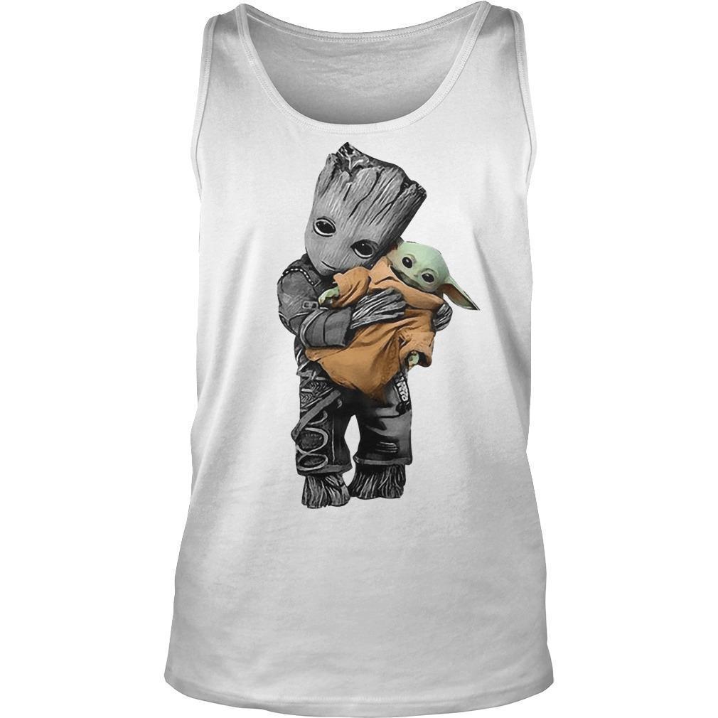 Baby Groot Hugging Baby Yoda Tank Top