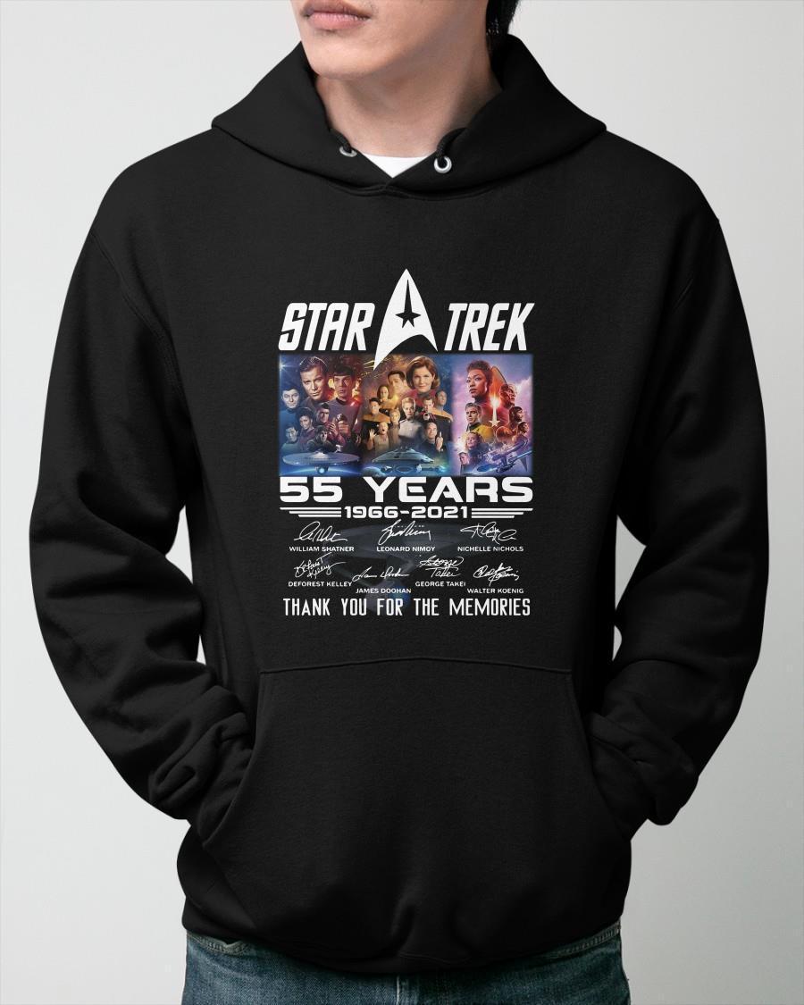 Star Trek 55 Years 1966 2021 Thank You For The Memories Signatures Hoodie