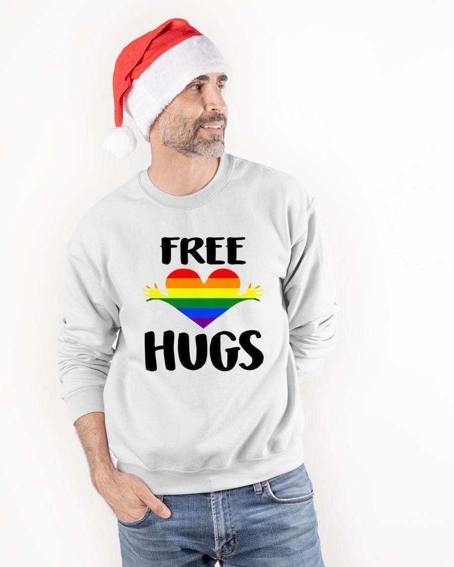 Free Hugs Gay Pride Rainbow Flag Lgbt Heart Tank Top